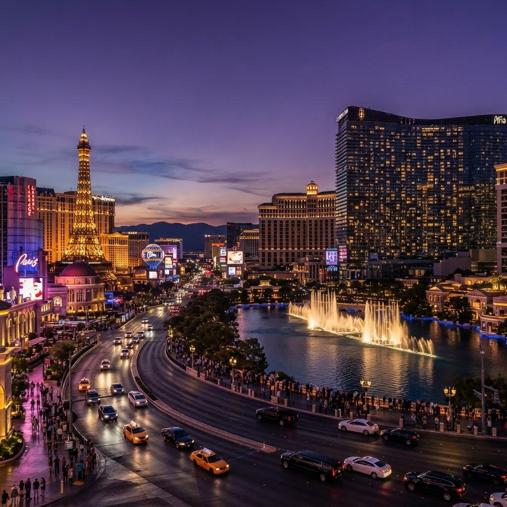 The Las Vegas Strip at dusk